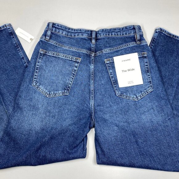 NEW FRAME Women’s The Wide Leg High Rise Stretch Jeans Rival Blue Size 30 - Picture 3 of 10